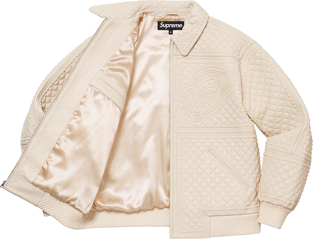 Studded Quilted Leather Jacket view 18